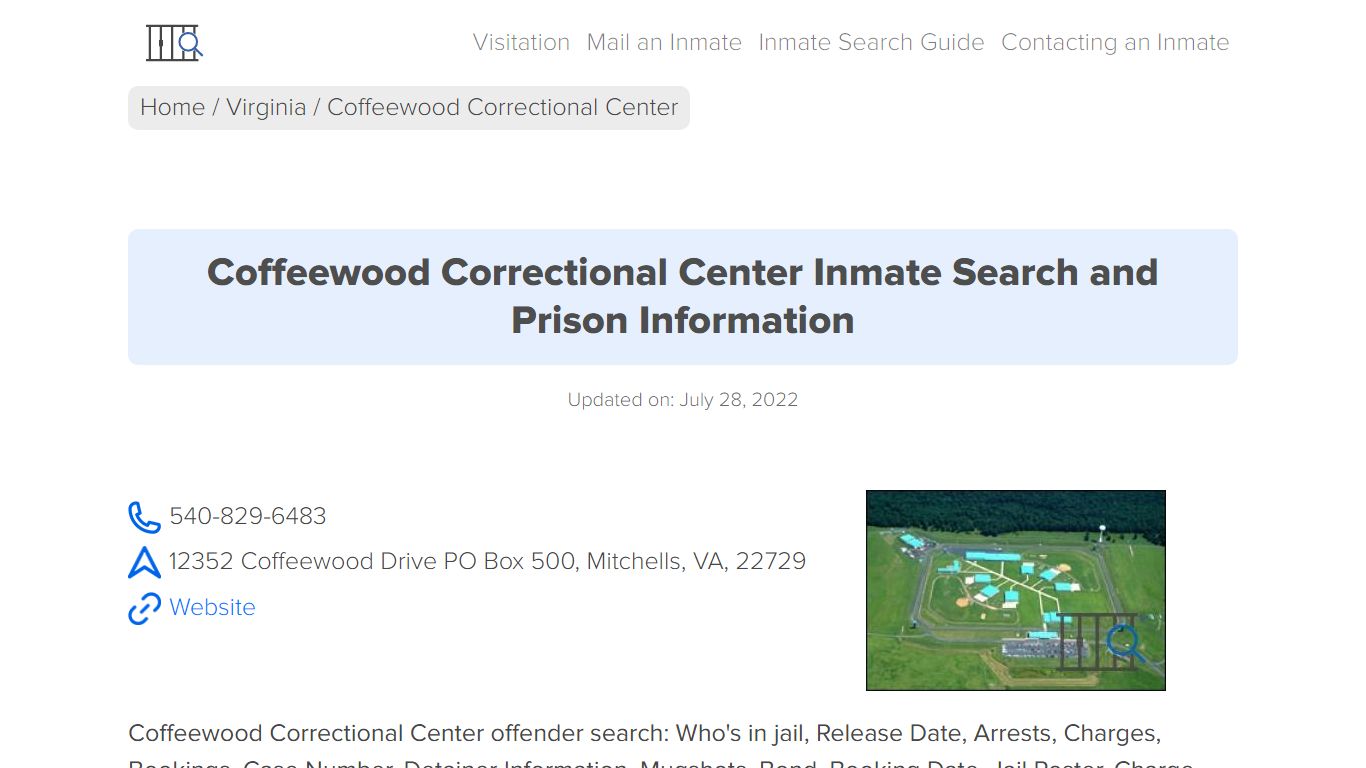 Coffeewood Correctional Center Inmate Search, Visitation ...