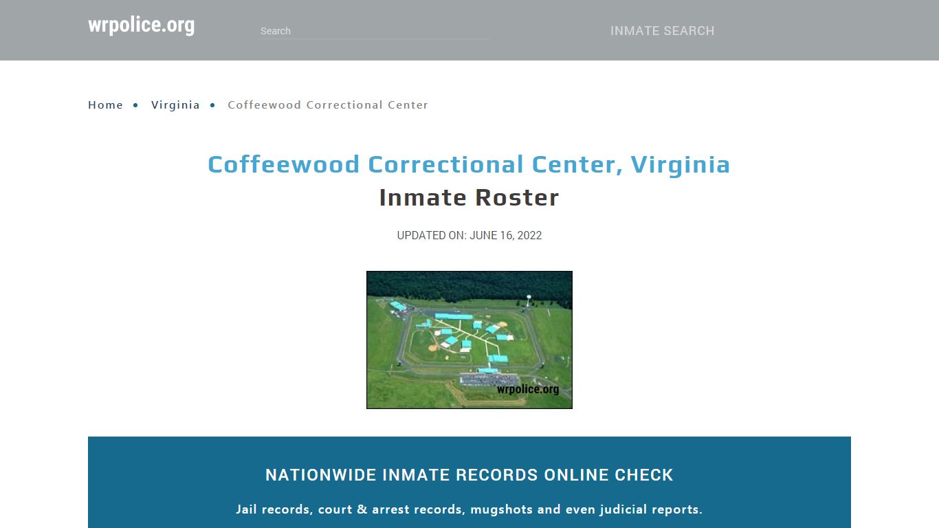 Coffeewood Correctional Center, Virginia - Inmate Locator
